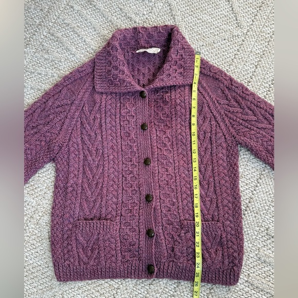 Vintage Una O’Neill 100% Pure Wool Cardigan | Hand Knit Ireland | M - Picture 7 of 10